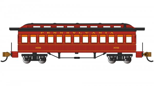 Bachmann 13453 N Scale Old Time Passenger Coach Pennsylvania Railroad PRR 3556