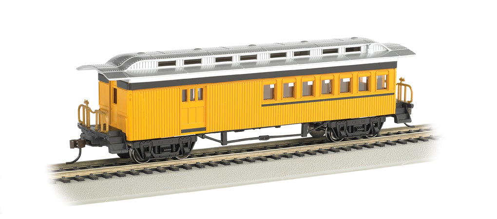 Bachmann 13503 HO Scale Old Time Passenger Combine Unlettered - Yellow