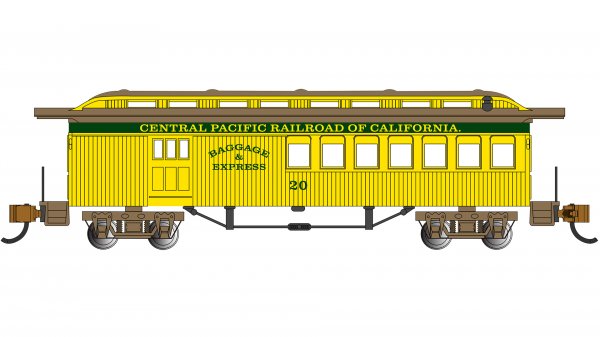 Bachmann 13552 N Scale Old Time Passenger Combine Central Pacific Railroad 20