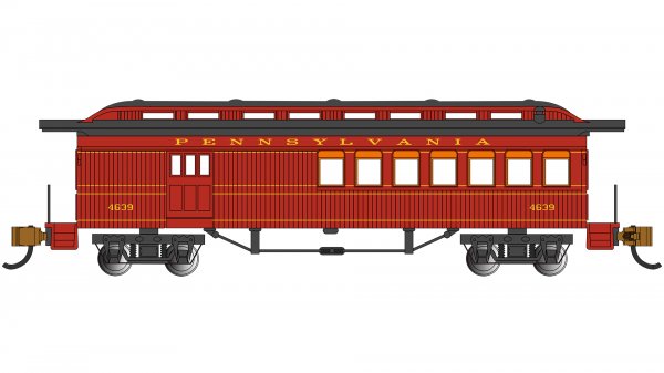 Bachmann 13553 N Scale Old Time Passenger Combine Pennsylvania Railroad PRR 4639