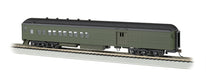 Bachmann 13608 HO Scale 72' Heavyweight Combine with Lighted Interior - Pullman Green Unlettered