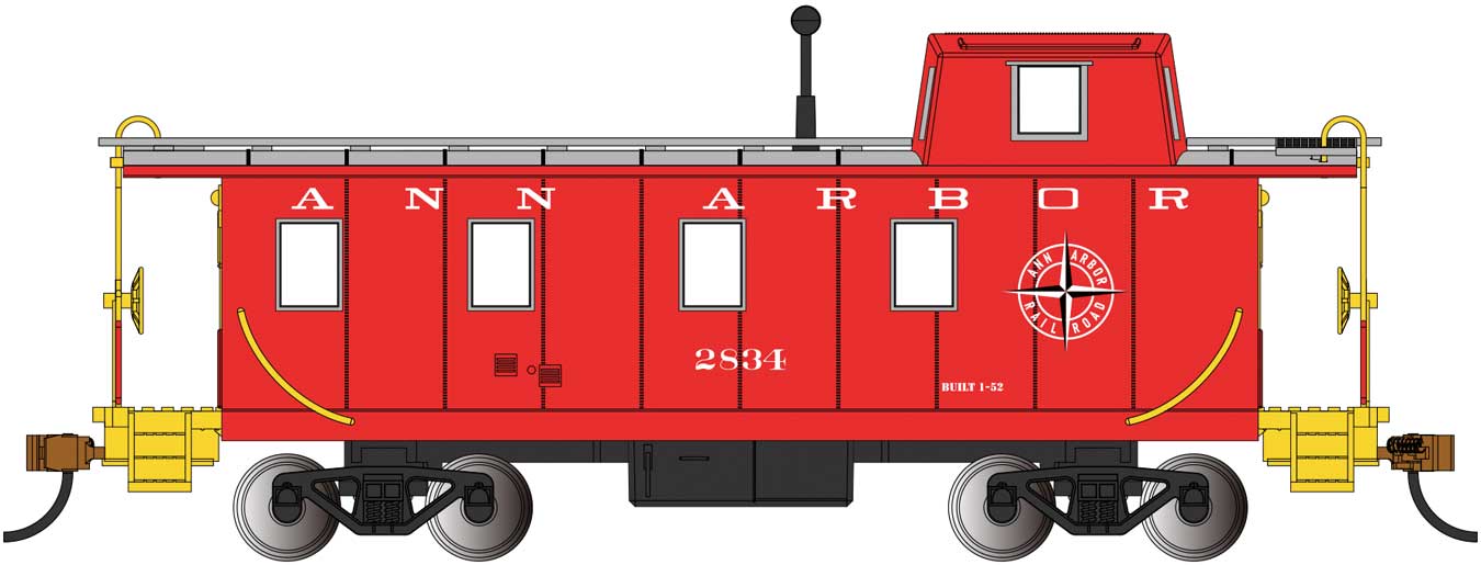 Bachmann 14009 HO Scale Offset Cupola Caboose Ann Arbor AA 2834