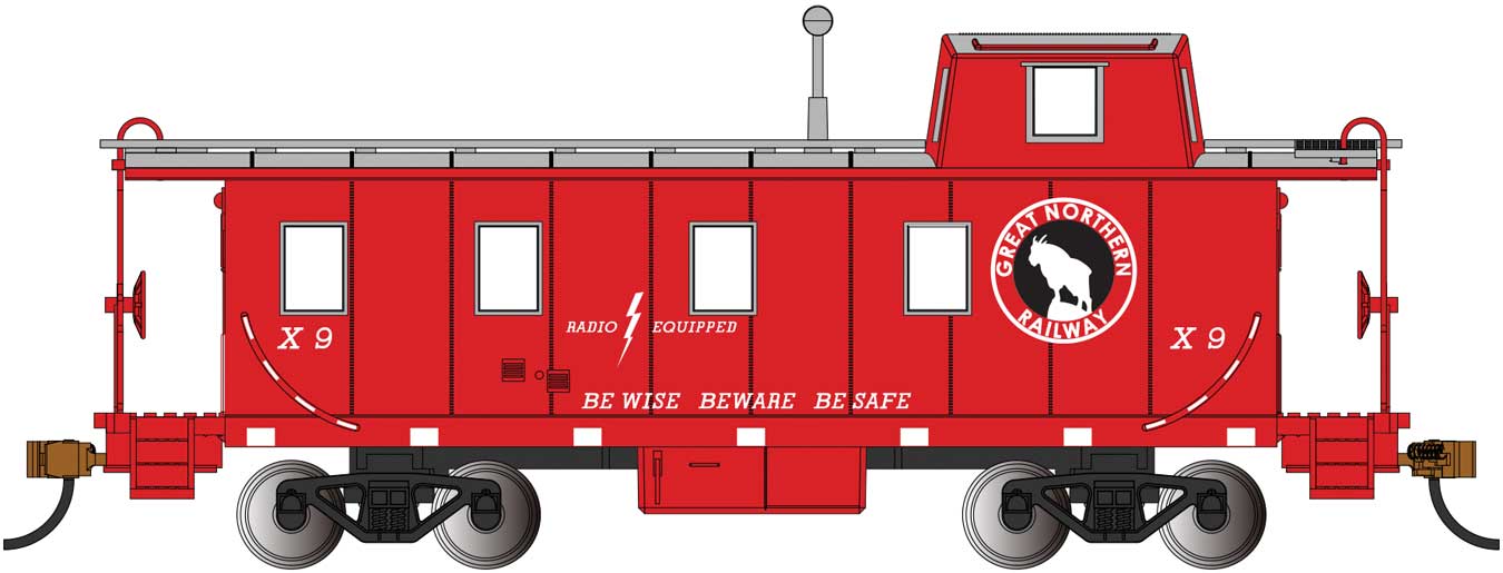Bachmann 14010 HO Scale Offset Cupola Caboose Great Northern GN X-9