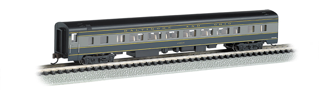 Bachmann 14253 N Scale 85' Lighted Smooth-side Coach Baltimore & Ohio B&O