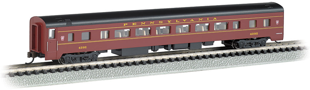 Bachmann 14256 N Scale 85' Lighted Smooth-side Coach Pennsylvania PRR 4292