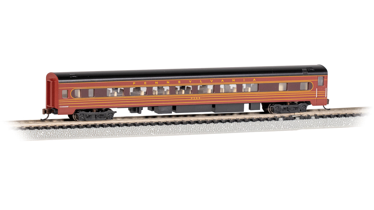 Bachmann 14258 N Scale 85' Lighted Smooth-side Coach Pennsylvania PRR 4264