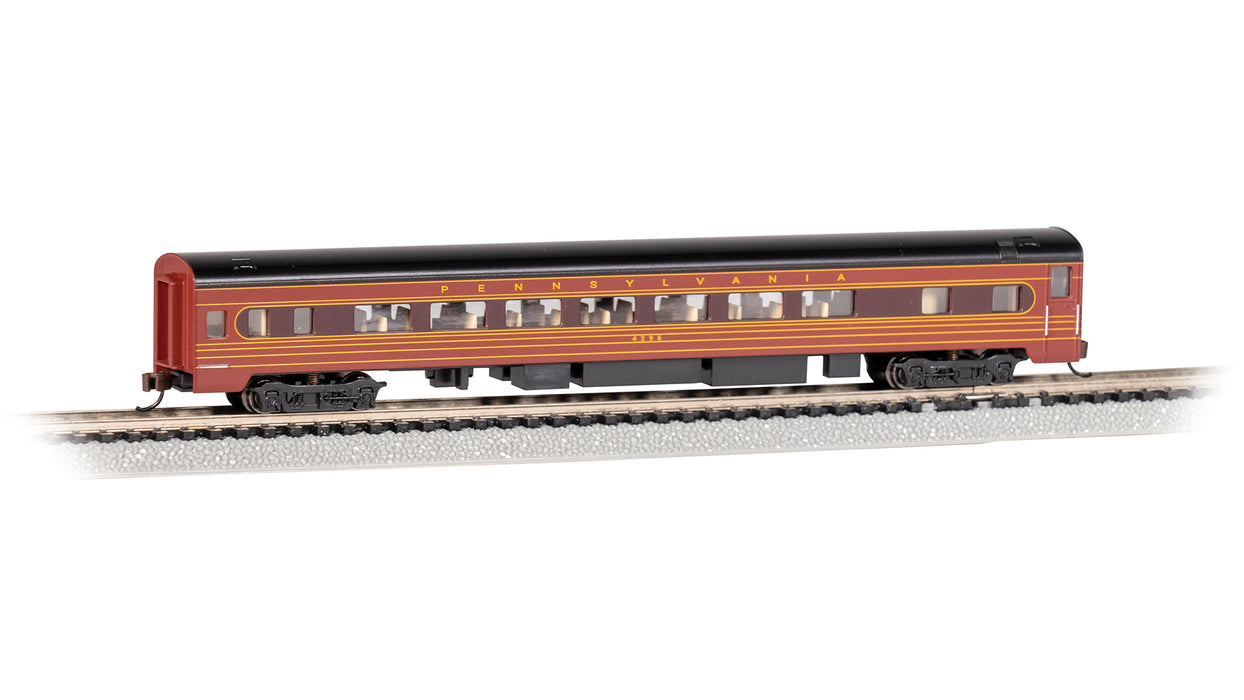 Bachmann 14260 N Scale 85' Lighted Smooth-side Coach Pennsylvania PRR 4296
