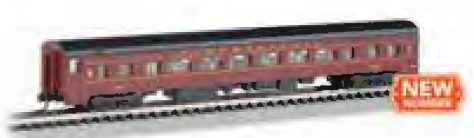 Bachmann 14264 N Scale 85' Lighted Smooth-side Coach Pennsylvania PRR 4280