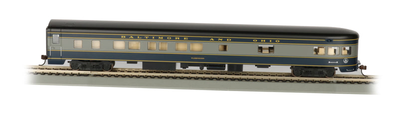 Bachmann 14303 HO Scale 85' Lighted Smoothside Observation Baltimore & Ohio B&O