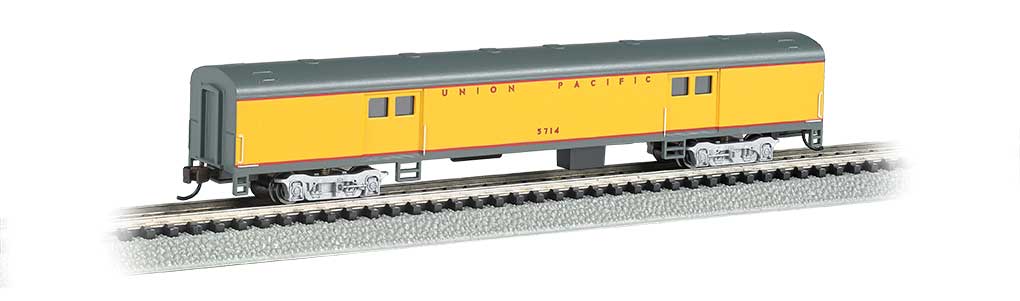 Bachmann 14454 N Scale 72' Smooth-Side Baggage Car Union Pacific UP