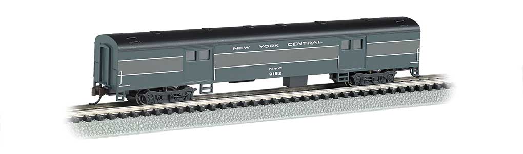 Bachmann 14455 N Scale 72' Smooth-Side Baggage Car New York Central NYC