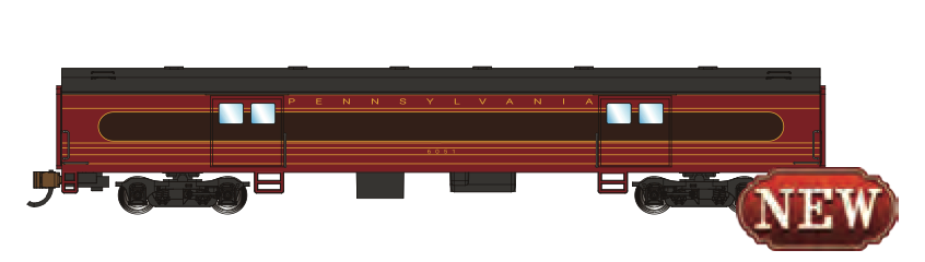 Bachmann 14456 N Scale 72' Smooth-Side Baggage Car Pennsylvania PRR 62051