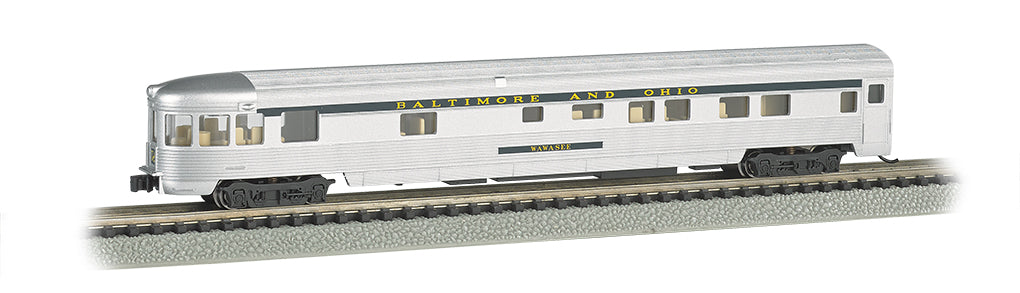 Bachmann 14553 N Scale 85' Lighted Fluted Observation Passenger Car Baltimore & Ohio B&O