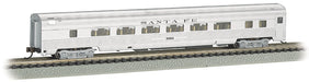 Bachmann 14755 N Scale 85' Fluted-Side Coach with Lights Santa Fe ATSF 3083