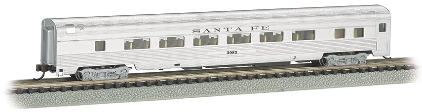 Bachmann 14755 N Scale 85' Fluted-Side Coach with Lights Santa Fe ATSF 3083