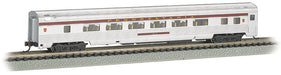 Bachmann 14756 N Scale 85' Fluted-Side Coach with Lights Pennsylvania PRR