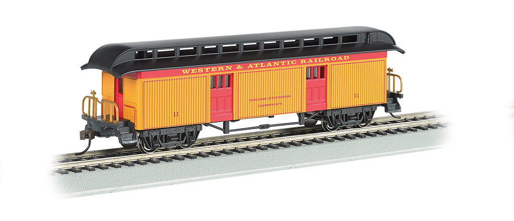 Bachmann 15301 HO Scale Wood Old Time Baggage Car Western & Atlantic W&A