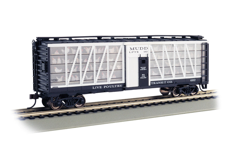 Bachmann 15901 HO Scale 40' Poultry Transport Car with Chickens Live Poultry Transit 682