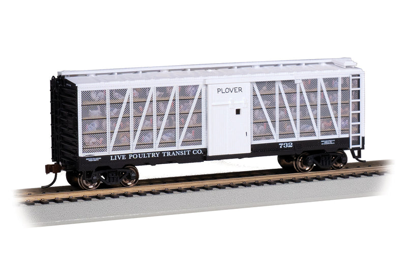 Bachmann 15906 HO Scale 40' Poultry Transport Car with Turkeys Live Poultry Transit 732