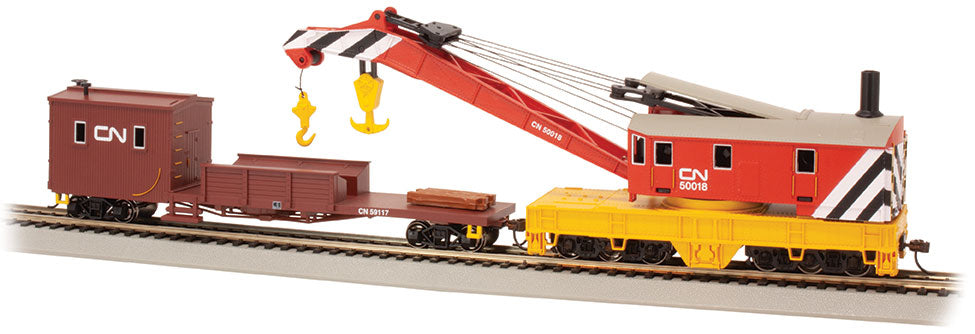 Bachmann 16104 HO Scale Crane Car with Boom Tender Canadian National CN