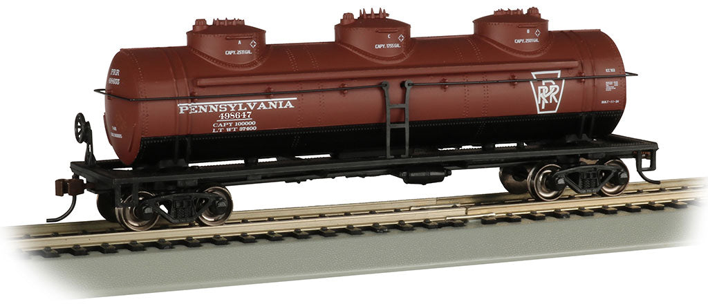 Bachmann 17108 HO Scale 3 Dome Tank Car Pennsylvania PRR 498647