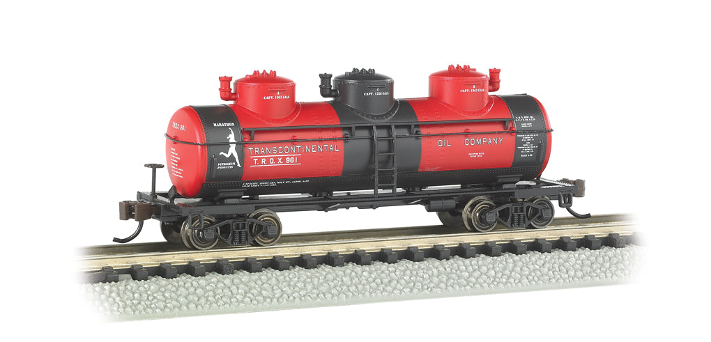 Bachmann 17154 N Scale 3 Dome Tank Car Transcontinental Oil TROX