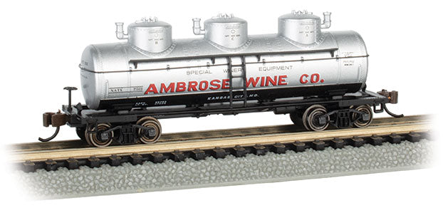 Bachmann 17158 N Scale 3 Dome Tank Car Ambrose Wine Co 7501