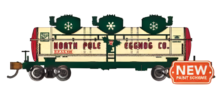 Bachmann 17162 N Scale 3 Dome Tank Car North Pole Egg Nog Co NP&S 4126