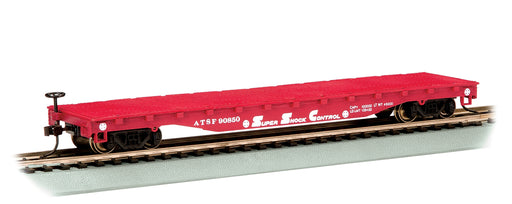Bachmann 17302 HO Scale 52' Flatcar Santa Fe "Super Shock Control" ATSF