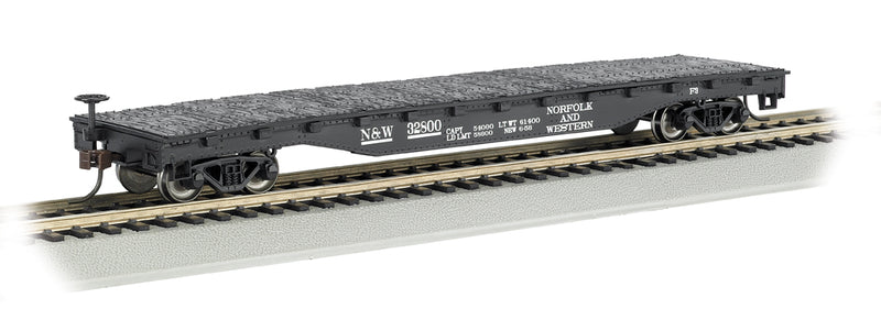 Bachmann 17342 HO Scale 52' Flatcar Norfolk & Western N&W