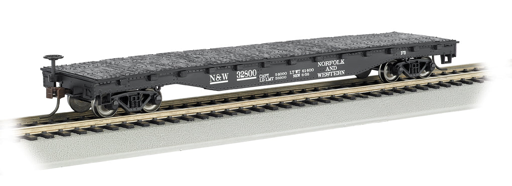 Bachmann 17342 HO Scale 52' Flatcar Norfolk & Western N&W