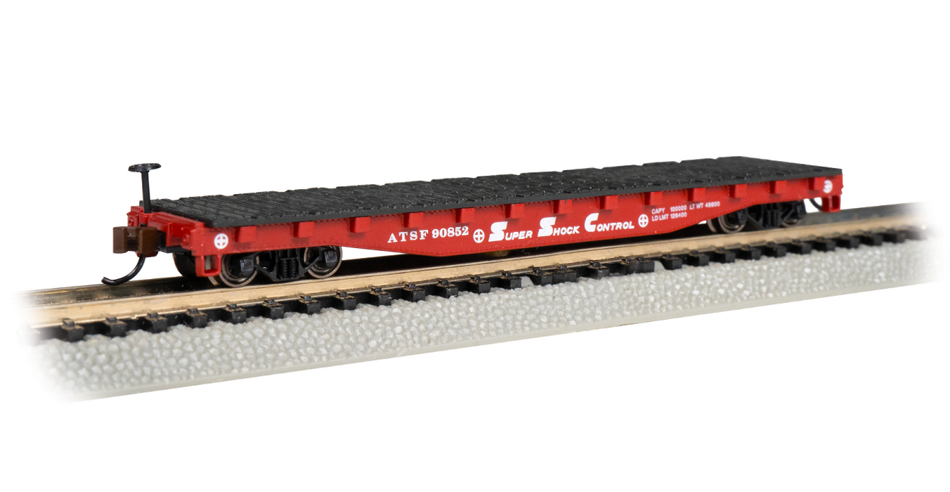 Bachmann 17351 N Scale 52' Flatcar Santa Fe ATSF 90852