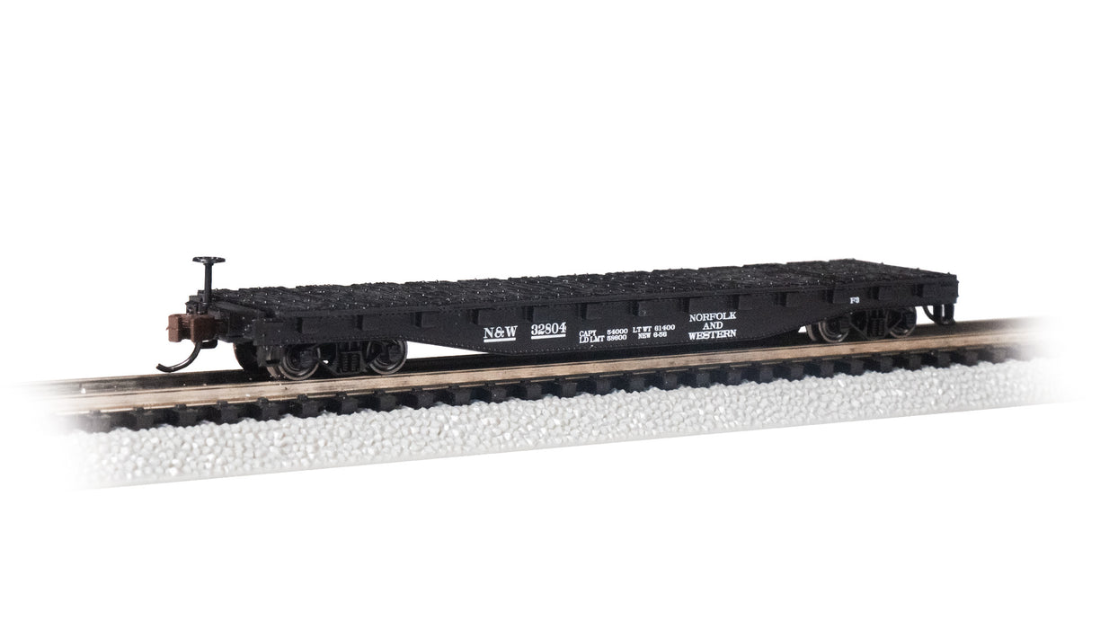 Bachmann 17356 N Scale 52' Flatcar Norfolk & Western N&W 32804