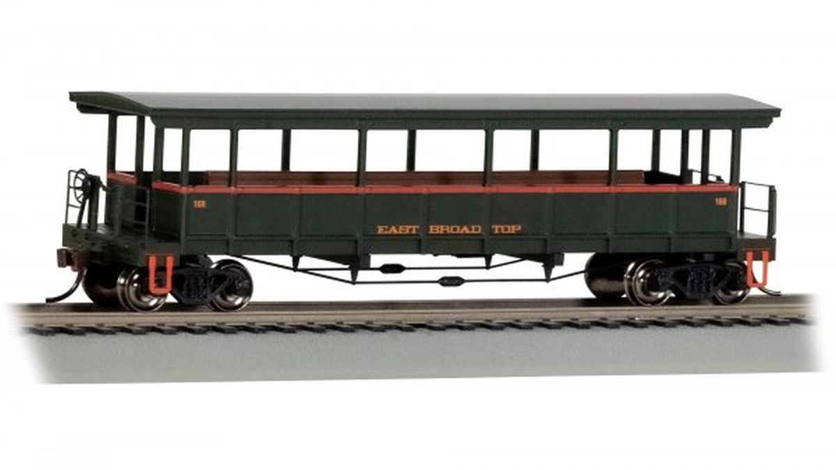 Bachmann 17401 HO Scale Open Excursion Car East Broad Top EBT 168