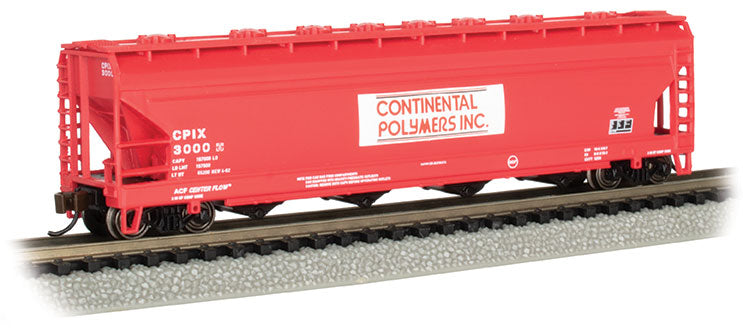 Bachmann 17562 N Scale 56' ACF Covered Hopper Continental Polymers CPIX 3000