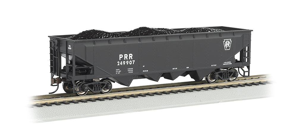 Bachmann 17603 HO Scale 40' 4 Bay Open Hopper with Coal Load Pennsylvania PRR 249907