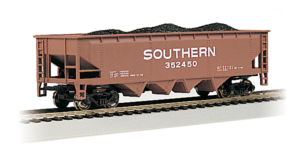 Bachmann 17604 HO Scale 40' 4 Bay Open Hopper with Coal Load Southern Railway