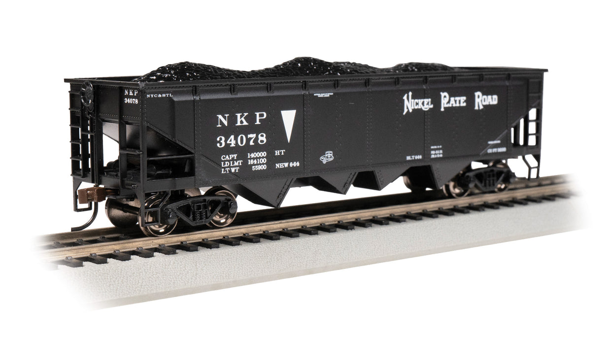 Bachmann 17623 HO Scale 40' 4 Bay Open Hopper with Coal Load Nickel Plate Road NKP 34078