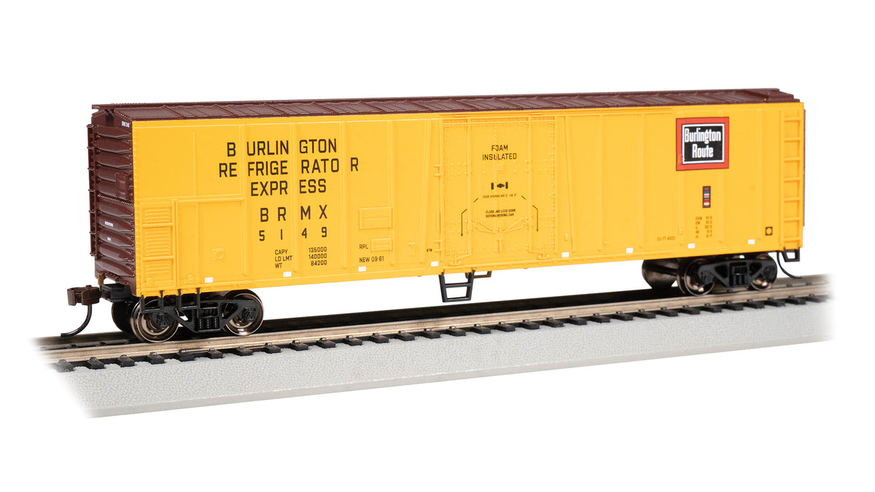 Bachmann 17912 HO Scale 50' Steel Reefer Burlington BRMX 5149