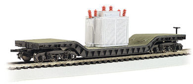 Bachmann 18348 HO Scale Heavy Duty Depressed Center Flatcar with Transformer Load - Unlettered