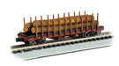Bachmann 18351 N Scale 40' Die-Cast Flatcar with Log Load - 1906-1935