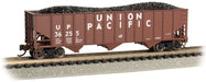 Bachmann 18751 N Scale 100 Ton 3 Bay Hopper with Load Union Pacific UP 36255