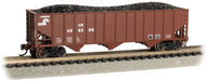 Bachmann 18752 N Scale 100 Ton 3 Bay Hopper with Load Conrail CR 488506