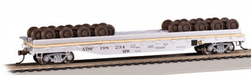 Bachmann 18937 HO Scale 55' Flatcar with Wheel Load Santa Fe ATSF 198234