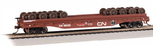 Bachmann 18938 HO Scale 55' Flatcar with Wheel Load Canadian National CN 49435