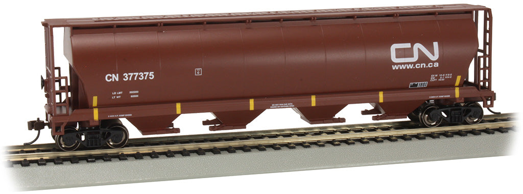 Bachmann 19103 HO Scale 4 Bay Covered Hopper Canadian National "Modern" CN 377375