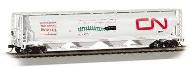Bachmann 19132 HO Scale 4 Bay Covered Hopper Canadian National "Environmental Mode" CN