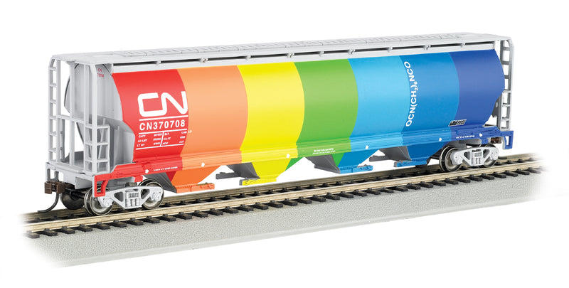 Bachmann 19133 HO Scale 4 Bay Covered Hopper Canadian National "Demonstrator" CN