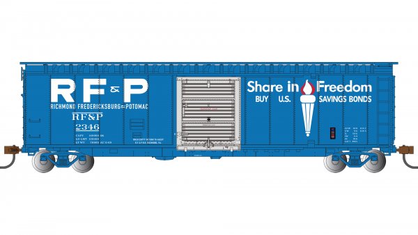 Bachmann 19412 HO Scale 50' Sliding Door Boxcar US Savings Bonds - Richmond, Fredericksburg & Potomac RF&P 2346