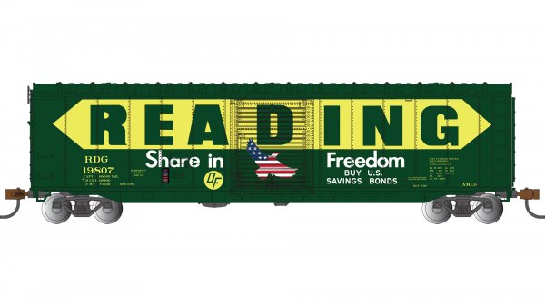 Bachmann 19416 HO Scale 50' Sliding Door Boxcar US Savings Bonds - Reading RDG 19807